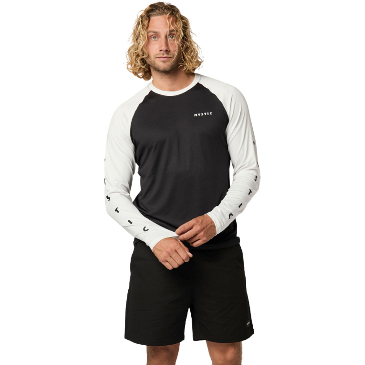2025 Mystic Heren Bout Lange Mouw Quickdry Tee 35001.240157 - Black / White